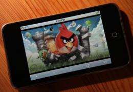 An image of the popular video game "Angry Birds" is displayed