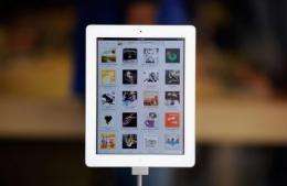 An iPad2 on display at the Apple store in San Francisco, California