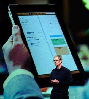 Apple CEO Tim Cook at the Apple iPad3 and Apple TV launch in San Francisco on March 7
