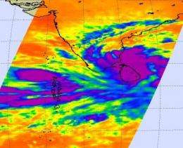 ASA infrared eye sees tropical cyclone Nilam soak Sri Lanka