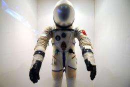 A spacesuit used by Chinese astronauts on display at the Shanghai Science and Technology Museum