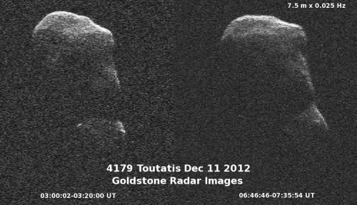 Asteroid Toutatis tumbles by Earth