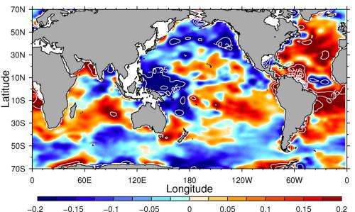 Atmospheric warming altering ocean salinity