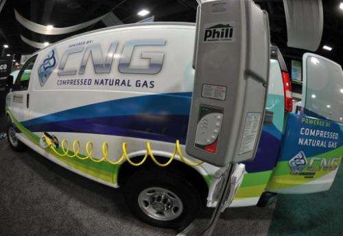 A van powered by compressed natural gas