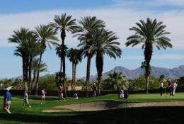 A view of an LPGA event at the Mission Hills Country Club in Palm Springs