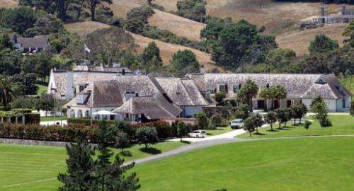 A view of the "Dotcom Mansion" owned by Megaupload founder in New Zealand