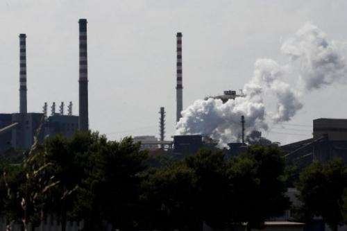 A view of the ILVA plant in the southern Italian city of Taranto
