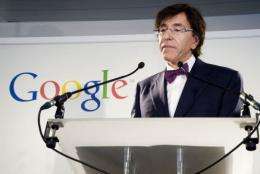 Belgian Prime Minister Elio Di Rupo presents the new partnership of Google and Mundaneum