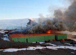 Brazilian base Comandante Ferraz burns in Antarctica in February 2012