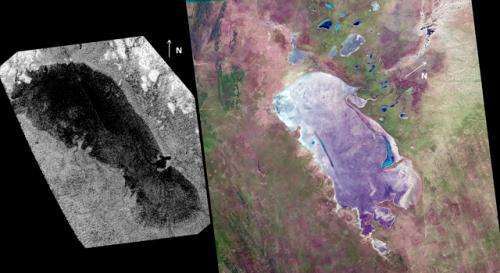 Cassini finds titan lake is like a Namibia mudflat