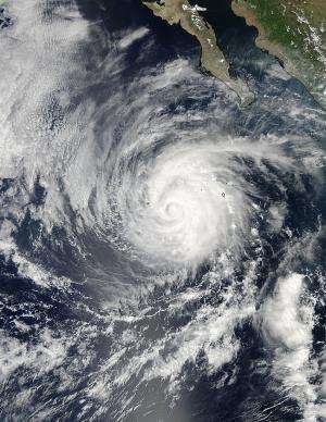Category 2 Hurricane Miriam Seen in East Pacific by NASA satellite