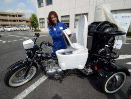 Despite the motorcycle using animal waste rather than human, it is still equipped with a toilet seat