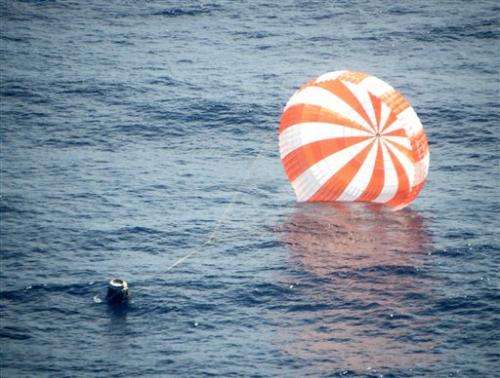 Dragon ship back on Earth after space station trip