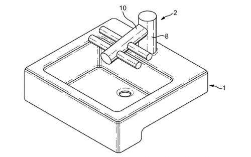 Dyson patent shows wash-dry of hands from same fixture