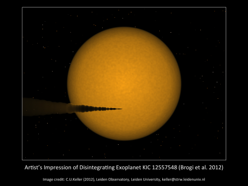 Evaporating exoplanet stirs up dust
