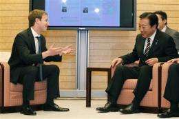 Facebook's Zuckerberg meets Japan's prime minister (AP)