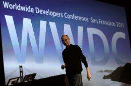 Former Apple CEO Steve Jobs delivers the keynote address at the 2011 Apple World Wide Developers Conference