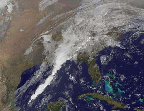 GOES-13 satellite sees 'giant white spike' of clouds bringing U.S. severe weather
