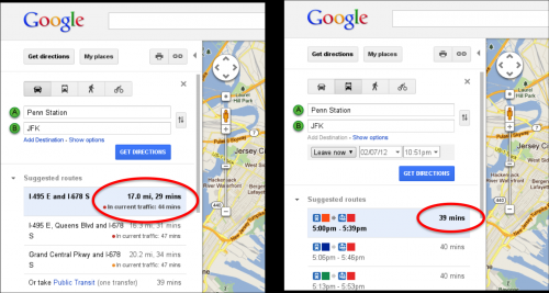 Google tries new approach with real time traffic estimates for Google Maps