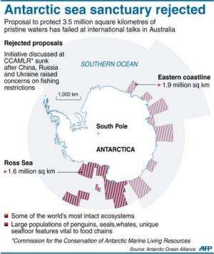 Graphic outlining a 3.5 million square kilometre proposal to protect Antarctic waters
