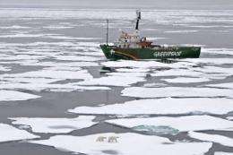 Greenpeace's My Arctic Sunrise ship on an Arctic Ocean expedition