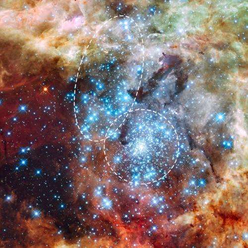 Hubble watches star clusters on a collision course