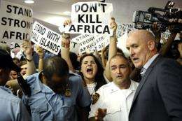 Hundreds of people protest the UN Climate Talks in 2011 in Durban