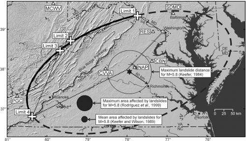2011 Virginia quake triggered landslides at extraordinary distances