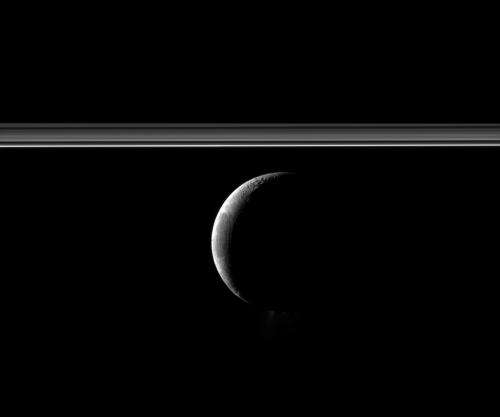 Image: Saturn's Rings and Enceladus