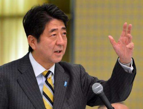 Japan's incoming PM Shinzo Abe, pictured in Tokyo, on December 18, 2012