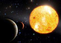 A planetary system from the early Universe