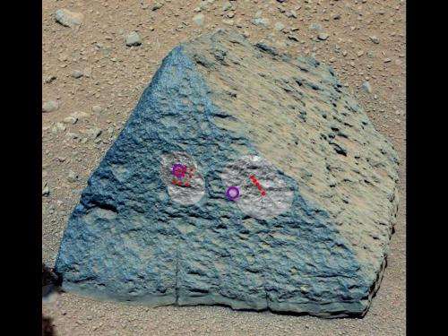 Mars rock touched by Curiosity has surprises