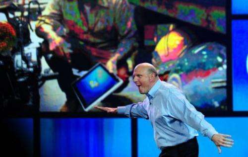 Microsoft CEO Steve Ballmer arrives for his keynote address at CES 2012