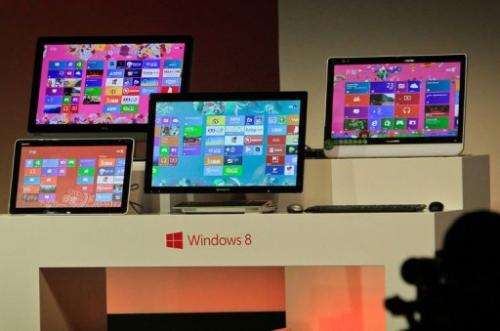 Microsoft's Slate tablet and Windows 8 software are diaplyed in Shanghai
