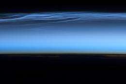 Mysterious noctilucent clouds as seen from the international space station