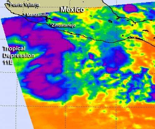 NASA gives infrared identification of new Eastern Pacific Tropical Depression