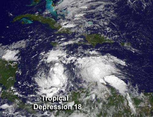 NASA sees 18th Atlantic depression form