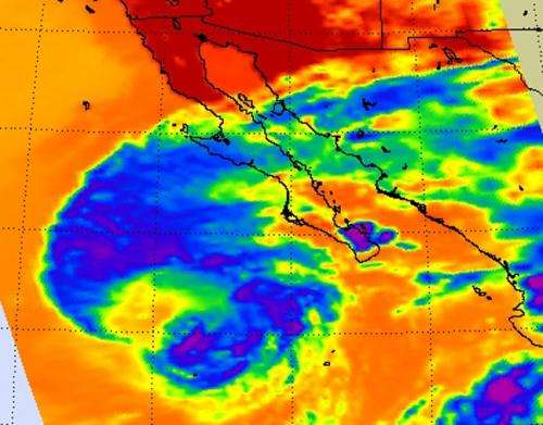 NASA sees a western weakness in Tropical Storm Miriam