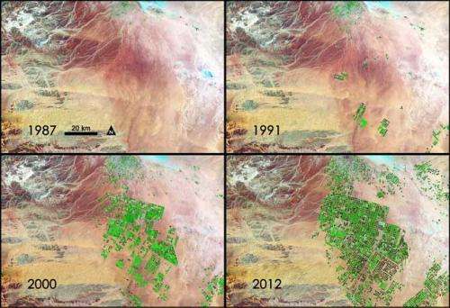 Nasa sees fields of green spring up in Saudi Arabia