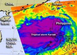 NASA sees large Tropical Storm Kai-tak headed for a landfall near Hong Kong