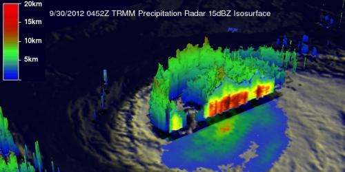 NASA sees Nadine weaken to a tropical storm again