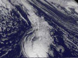 NASA sees tiny Tropical Storm Tony traveling