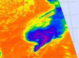 NASA sees warming cloud tops indicating Tropical Storm Tony weakening