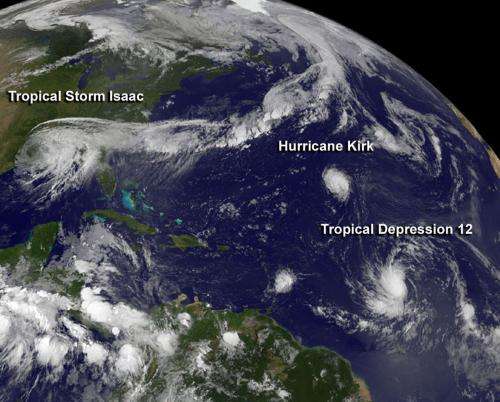 NASA spies fifth Atlantic hurricane and twelfth tropical depression