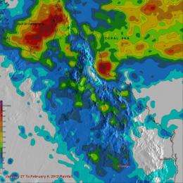 NASA's TRMM satellite measures flooding rains from Australia monsoon