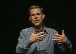 Netflix Chief Executive Reed Hastings speaks to a Facebook developer conference