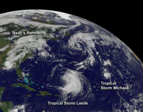 Newborn Tropical Storm Michael struggling like Leslie and Isaac