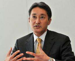 Newly appointed Sony president Kazuo Hirai speaks to reporters
