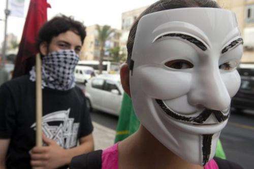 Online activist group Anonymous said it had downed the websites of dozens of Israeli state agencies