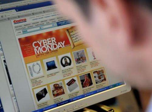 Online sales for "Cyber Monday," the traditional debut for US holiday Web shopping, jumped to $1.465 billion this year
